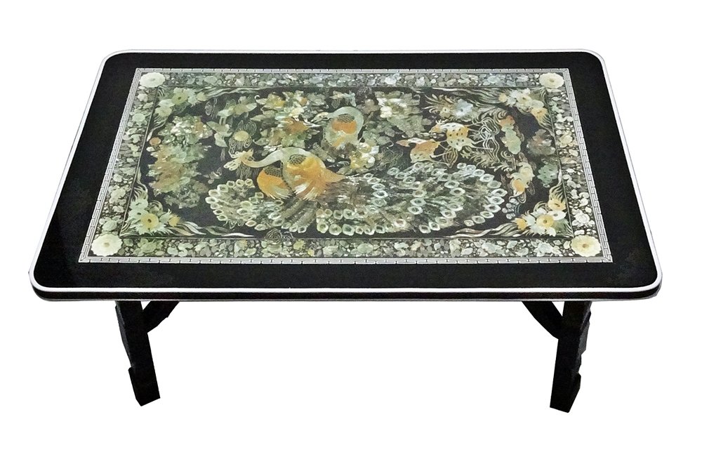 WOODEN TABLE WITH MOTHER OF PEARL  - 1 PALLET