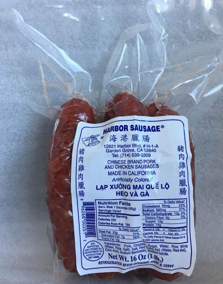HARBOR SAUSAGE (MAI QUE LO) - PORK & CHICKEN CHINESE SAUSAGE