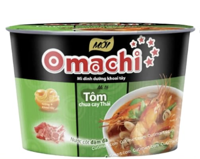 OMACHI - INSTANT NOODLES HOT & SOUR SHRIMP FLAVOR (BOWL)