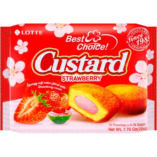 LOTTE - CUSTARD CAKE STRAWBERRY FLAVOR (L)