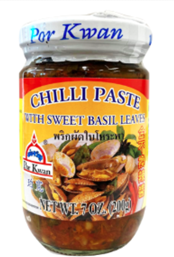 POR KWAN - CHILLI PASTE WITH SWEET BASIL LEAVES 7oz.