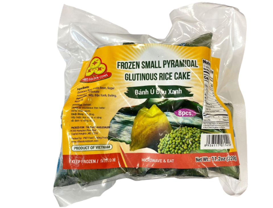FZ 3COINS SMALL PYRAMIDAL GLUTINOUS RICE CAKE 01545 - BANH U DAU XANH 11.2oz.