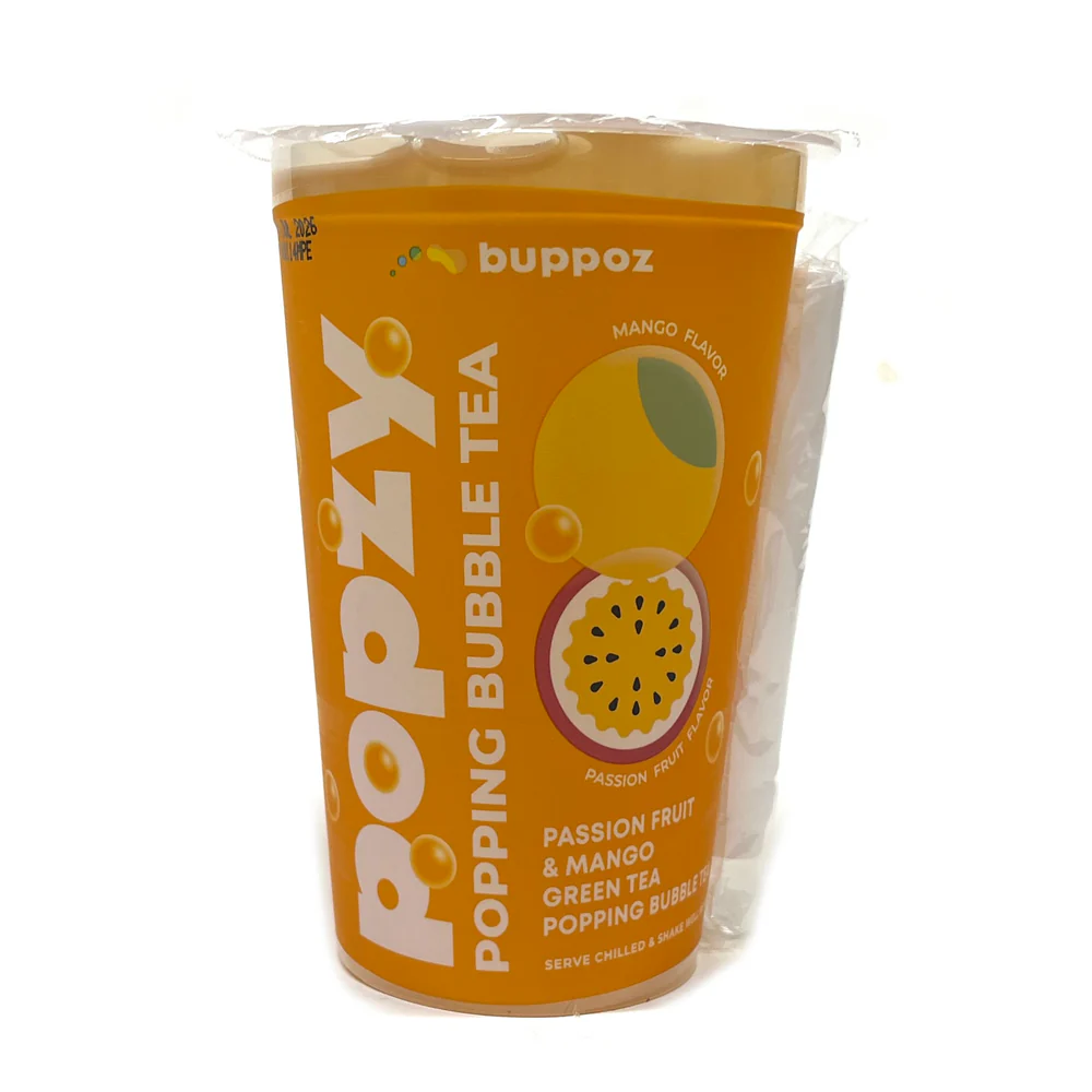 BUPPOZ, POPZY POPPING BUBBLE TEA (PASSIONO FRUIT & MANGO GREEN TEA)