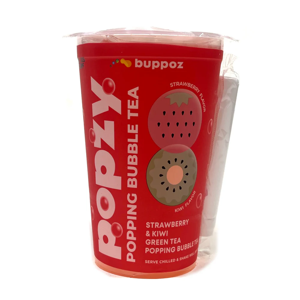 BUPPOZ - POPZY POPPING BUBBLE TEA (STRAWBERRY & KIWI GREEN TEA)