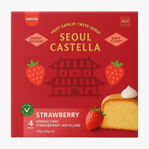 ***SAMLIP - SEOUL CASTELLA CAKE (STRAWBERRY_4P)