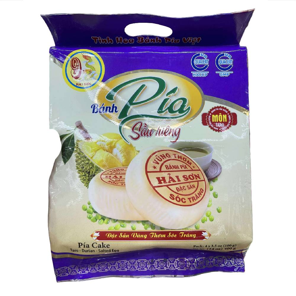 ***HAI SON - PIA CAKE 4PC TARO DURIAN (SALT EGG YOLK)