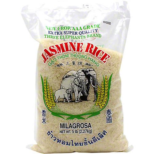 THREE ELEPHANTS - JASMINE RICE - 5 LBS.